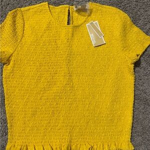 Michael Kors Women’s Yellow Dress Blouse Size Large NWT